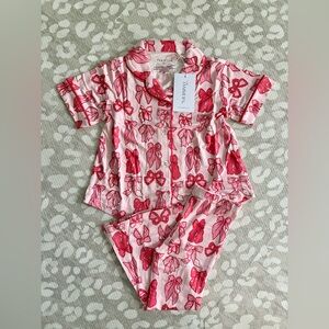 In My Jammers 2T Valentine’s Day bow luxe pajamas